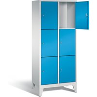 C+P Garderobenschrank Classic, H1850xB810xT500mm, Front Lichtblau, Korpus Lichtgrau (8010-223) von C + P Möbelsysteme