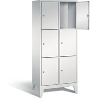 C+P Garderobenschrank Classic, H1850xB810xT500mm, Front Lichtgrau, Korpus Lichtgrau (8010-223) von C + P Möbelsysteme