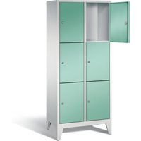 C+P Garderobenschrank Classic, H1850xB810xT500mm, Front Lichtgrün, Korpus Lichtgrau (8010-223) von C + P Möbelsysteme