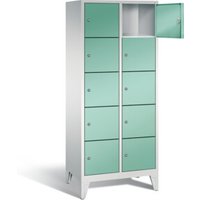 C+P Garderobenschrank Classic, H1850xB810xT500mm, Front Lichtgrün, Korpus Lichtgrau (8010-225) von C + P Möbelsysteme