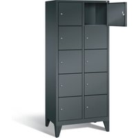 C+P Garderobenschrank Classic, H1850xB810xT500mm, Front Anthrazitgrau, Korpus Anthrazitgrau (8010-225) von C + P Möbelsysteme