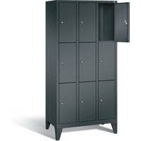 C+P Garderobenschrank Classic, H1850xB900xT500mm, Front Anthrazitgrau, Korpus Anthrazitgrau (8010-303) von C + P Möbelsysteme