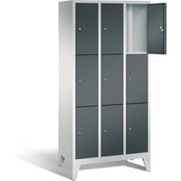 C+P Garderobenschrank Classic, H1850xB900xT500mm, Front Anthrazitgrau, Korpus Lichtgrau (8010-303) von C + P Möbelsysteme