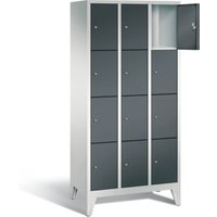 C+P Garderobenschrank Classic, H1850xB900xT500mm, Front Anthrazitgrau, Korpus Lichtgrau (8010-304) von C + P Möbelsysteme