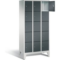 C+P Garderobenschrank Classic, H1850xB900xT500mm, Front Anthrazitgrau, Korpus Lichtgrau (8010-305) von C + P Möbelsysteme