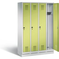 C+P Garderobenschrank Evolo, H1800xB1190xT500mm, Front Viridingrün, Korpus Lichtgrau (48020-40) von C + P Möbelsysteme