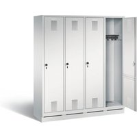 C+P Garderobenschrank Evolo, H1800xB1590xT500mm, Front Lichtgrau, Korpus Lichtgrau (48020-42) von C + P Möbelsysteme