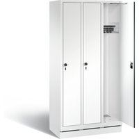 C+P Garderobenschrank Evolo, H1800xB900xT500mm, Front Dekor Weiß, Korpus Verkehrsweiß (48020-30) von C + P Möbelsysteme