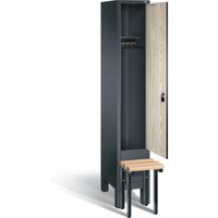 C+P Garderobenschrank Evolo, H1850xB320xT815mm, Front Dekor Sen-Esche, Korpus Anthrazitgrau, Gestell Schwarzgrau (48030-10) von C + P Möbelsysteme