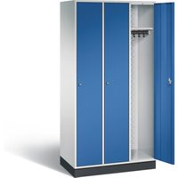 C+P Garderobenschrank Intro, H1950xB920xT490mm, Front Enzianblau, Korpus Lichtgrau (8170-301) von C + P Möbelsysteme