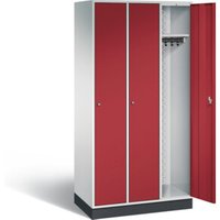 C+P Garderobenschrank Intro, H1950xB920xT490mm, Front Rubinrot, Korpus Lichtgrau (8170-301) C+P Garderobenschrank Intro, H1950xB920xT490mm, Front Rubinrot, Korpus Lichtgrau (8170-301) von C + P Möbelsysteme