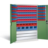 C+P Magazinschrank Acurado, H1950xB1200xT500mm, Front Resedagrün, Korpus Lichtgrau (8931-501) von C + P Möbelsysteme