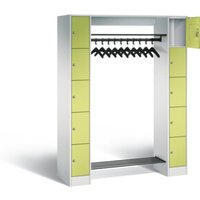 C+P Offene Garderobe Serie 8070, H1950xB1430xT480mm, Front Viridingrün, Korpus Lichtgrau (80710-00) von C + P Möbelsysteme