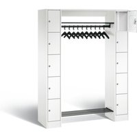 C+P Offene Garderobe Serie 8070, H1950xB1430xT480mm, Front Verkehrsweiß, Korpus Verkehrsweiß (80710-00) von C + P Möbelsysteme