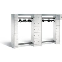 C+P Offene Garderobe Serie 8070, H1950xB2840xT480mm, Front Lichtgrau, Korpus Lichtgrau (80730-20) von C + P Möbelsysteme