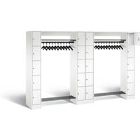 C+P Offene Garderobe Serie 8070, H1950xB2840xT480mm, Front Verkehrsweiß, Korpus Verkehrsweiß (80730-20) von C + P Möbelsysteme