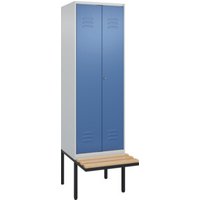 C+P PSA Doppel-Spind Classic PLUS, Bank, 2 Abteile, 2120x600x815mm, 7035/5023 Verschluss Zylinderschloss Sitzbanktyp auskragend Material Sitzfläche Buche-Hartholz C+P PSA Doppel-Spind Classic PLUS, Bank, 2 Abteile, 2120x600x815mm, 7035/5023 Verschluss Zylinderschloss Sitzbanktyp auskragend Material Sitzfläche Buche-Hartholz von C + P Möbelsysteme
