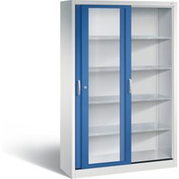 C+P Schiebetürenschrank Acurado, H1950xB1200xT400mm, Front Enzianblau, Korpus Lichtgrau (2049-055) von C + P Möbelsysteme