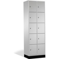 C+P Schließfachschrank Intro, 10 Fächer, H1950xB620xT500mm Front Lichtgrau Korpus Lichtgrau von C + P Möbelsysteme
