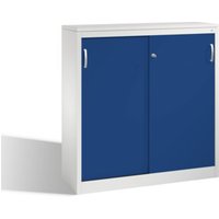 C+P Sideboard mit Schiebetüren Acurado, H1200xB1200xT400mm, Front Enzianblau, Korpus Lichtgrau von C + P Möbelsysteme