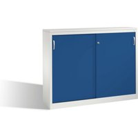 C+P Sideboard mit Schiebetüren Acurado, H1200xB1600xT400mm, Front Enzianblau, Korpus Lichtgrau von C + P Möbelsysteme