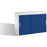 C+P Sideboard mit Schiebetüren Acurado, H720xB1000xT400mm, Front Enzianblau, Korpus Lichtgrau (5725-00) von C + P Möbelsysteme