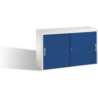 C+P Sideboard mit Schiebetüren Acurado, H720xB1200xT400mm, Front Enzianblau, Korpus Lichtgrau von C + P Möbelsysteme