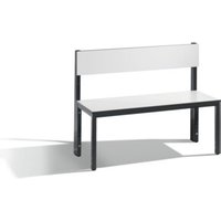 C+P Sitzbank mit Rückenlehne, Basic Plus, H796xB1000xT407mm, Gestell Schwarzgrau / Dekor Weiß (8060-300) von C + P Möbelsysteme
