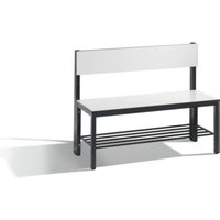 C+P Sitzbank mit Rückenlehne, Basic Plus, H796xB1000xT407mm, Gestell Schwarzgrau / Dekor Weiß (8060-310) von C + P Möbelsysteme