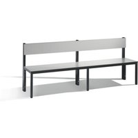 C+P Sitzbank mit Rückenlehne, Basic Plus, H796xB1960xT407mm, Gestell Schwarzgrau / Dekor Silbergrau (8062-300) C+P Sitzbank mit Rückenlehne, Basic Plus, H796xB1960xT407mm, Gestell Schwarzgrau / Dekor Silbergrau (8062-300) von C + P Möbelsysteme