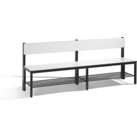 C+P Sitzbank mit Rückenlehne, Basic Plus, H796xB1960xT407mm, Gestell Schwarzgrau / Dekor Weiß (8062-310) von C + P Möbelsysteme