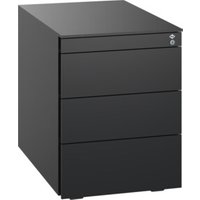 C+P Stahl-Rollcontainer, 563x430x581mm, 9005/9005 von C + P Möbelsysteme
