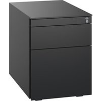 C+P Stahl-Rollcontainer, 563x430x581mm, 9005/9005 von C + P Möbelsysteme