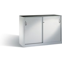 C+P Werkzeug-Beistellschrank mit Schiebetüren, innen 2 x 1 Boden, H1000xB1600xT400mm Front Lichtgrau Korpus Lichtgrau von C + P Möbelsysteme