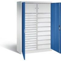 C+P Werkzeugschrank Acurado, H1950xB1200xT500mm, Front Enzianblau, Korpus Lichtgrau (8931-302) von C + P Möbelsysteme