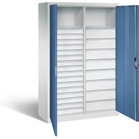 C+P Werkzeugschrank Acurado, H1950xB1200xT500mm, Front Fernblau, Korpus Lichtgrau (8931-303) von C + P Möbelsysteme