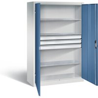 C+P Werkzeugschrank Acurado, H1950xB1200xT500mm, Front Fernblau, Korpus Lichtgrau (8931-5030) von C + P Möbelsysteme