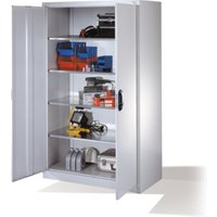 C+P Werkzeugschrank mit Drehtüren, innen 4 Böden, H1950xB1200xT600mm Front Lichtgrau Korpus Lichtgrau von C + P Möbelsysteme