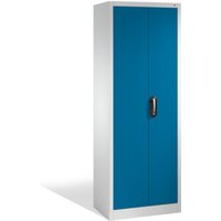 C+P Werkzeugschrank mit Drehtüren, innen 4 Böden, H1950xB700xT400mm Front Enzianblau Korpus Lichtgrau von C + P Möbelsysteme