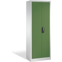 C+P Werkzeugschrank mit Drehtüren, innen 4 Böden, H1950xB700xT400mm Front Resedagrün Korpus Lichtgrau von C + P Möbelsysteme