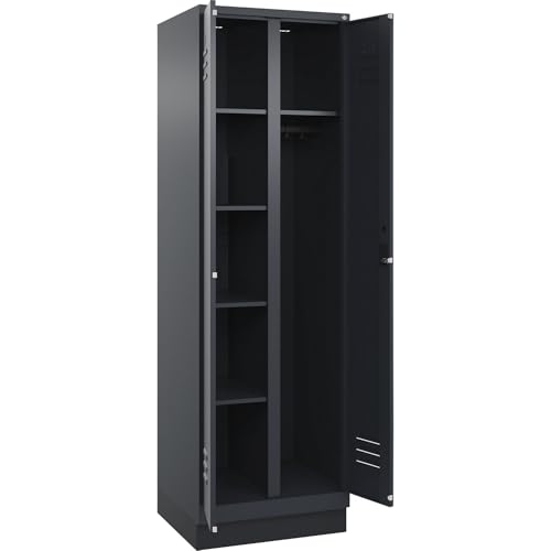 C + P Möbelsysteme C+P | Putzmittelspind Classic Plus | 1 Abteil | Trennwand mittig | grau | B 600 mm | mit Bodensockel | Zylinderschloss C + P Möbelsysteme C+P | Putzmittelspind Classic Plus | 1 Abteil | Trennwand mittig | grau | B 600 mm | mit Bodensockel | Zylinderschloss von C + P Möbelsysteme