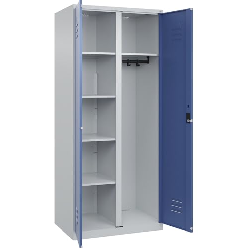 C + P Möbelsysteme C+P | Putzmittelspind Classic Plus | 1 Abteil | Trennwand mittig | lichtgrau/fernblau | B 800 mm | mit Bodengleitern | Drehriegel C + P Möbelsysteme C+P | Putzmittelspind Classic Plus | 1 Abteil | Trennwand mittig | lichtgrau/fernblau | B 800 mm | mit Bodengleitern | Drehriegel von C + P Möbelsysteme