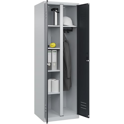 C + P Möbelsysteme C+P | Putzmittelspind Classic Plus | 1 Abteil | Trennwand mittig | lichtgrau/grau | B 600 mm | mit Bodengleitern | Drehriegel C + P Möbelsysteme C+P | Putzmittelspind Classic Plus | 1 Abteil | Trennwand mittig | lichtgrau/grau | B 600 mm | mit Bodengleitern | Drehriegel von C + P Möbelsysteme