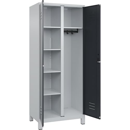 C + P Möbelsysteme C+P | Putzmittelspind Classic Plus | 1 Abteil | Trennwand mittig | lichtgrau/grau | B 800 mm | mit Füßen | Zylinderschloss C + P Möbelsysteme C+P | Putzmittelspind Classic Plus | 1 Abteil | Trennwand mittig | lichtgrau/grau | B 800 mm | mit Füßen | Zylinderschloss von C + P Möbelsysteme