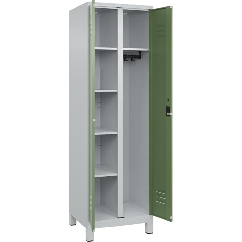 C + P Möbelsysteme C+P | Putzmittelspind Classic Plus | 1 Abteil | Trennwand mittig | lichtgrau/resedagrün | B 600 mm | mit Füßen | Zylinderschloss C + P Möbelsysteme C+P | Putzmittelspind Classic Plus | 1 Abteil | Trennwand mittig | lichtgrau/resedagrün | B 600 mm | mit Füßen | Zylinderschloss von C + P Möbelsysteme