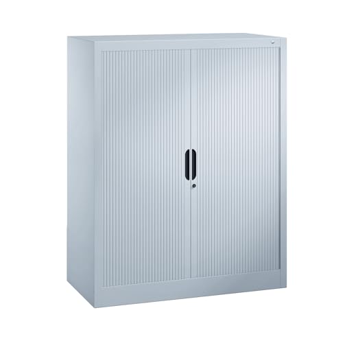 C + P Möbelsysteme C+P | Rollladenschrank mit Horizontal-Jalousie | HxBxT 1230 x 1000 x 420 mm | 2 Fachböden | 3 Ordnerhöhen | lichtgrau von C + P Möbelsysteme