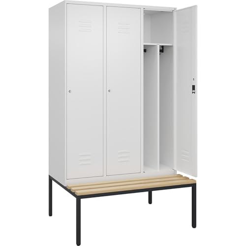 C + P Möbelsysteme C+P | Schwarz-Weiß-Spind Classic Plus Sitzbank | schmal | 3 Abteile | Trennwand verkürzt | verkehrsweiß | B 1200 mm | Zylinderschloss | untergebaut | Buche-Hartholz C + P Möbelsysteme C+P | Schwarz-Weiß-Spind Classic Plus Sitzbank | schmal | 3 Abteile | Trennwand verkürzt | verkehrsweiß | B 1200 mm | Zylinderschloss | untergebaut | Buche-Hartholz von C + P Möbelsysteme