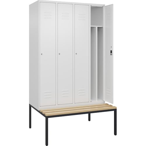 C + P Möbelsysteme C+P | Schwarz-Weiß-Spind Classic Plus Sitzbank | schmal | 4 Abteile | Trennwand verkürzt | verkehrsweiß | B 1200 mm | Zylinderschloss | untergebaut | Buche-Hartholz C + P Möbelsysteme C+P | Schwarz-Weiß-Spind Classic Plus Sitzbank | schmal | 4 Abteile | Trennwand verkürzt | verkehrsweiß | B 1200 mm | Zylinderschloss | untergebaut | Buche-Hartholz von C + P Möbelsysteme