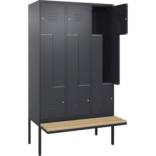 C + P Möbelsysteme C+P | Z-Spind Classic Plus Sitzbank | 3 Abteile | grau | B 1200 mm | Zylinderschloss | auskragend | Buche-Hartholz C + P Möbelsysteme C+P | Z-Spind Classic Plus Sitzbank | 3 Abteile | grau | B 1200 mm | Zylinderschloss | auskragend | Buche-Hartholz von C + P Möbelsysteme