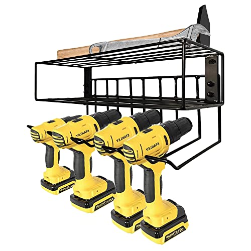 C CRYSTAL LEMON Bohrerhalter Wandhalterung - Hängende Elektrowerkzeughalter Rack Regal - Wandmontierter Werkzeug-Organizer und Aufbewahrung für Elektrowerkzeuge, Utensilien, Ausrüstung - Schwerlast von C CRYSTAL LEMON